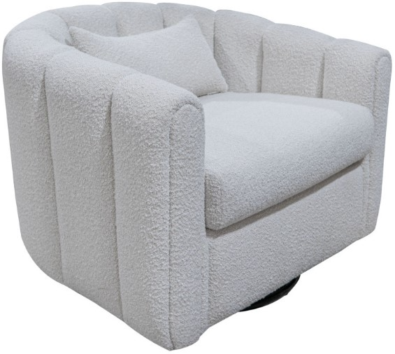 International Furniture Direct Veira Light Cream Swivel Arm Chair