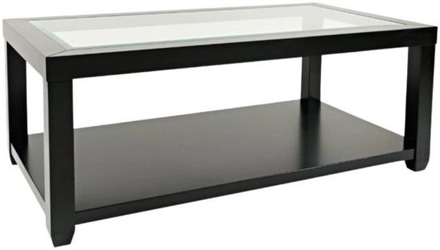 Jofran Inc. Urban Icon Glass Top Coffee Table with Black Base-0