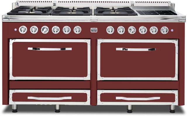 Viking® Tuscany 66" Reduction Red Dual Fuel Pro-Style Dual Fuel Natural Gas Range-0