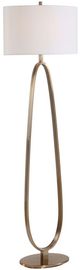 Uttermost® Tordin Antique Brass Geometric Floor Lamp-5