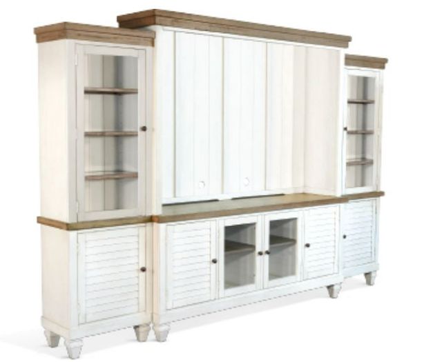 Sunny Designs™ Pasadena Buckskin/Marble White Entertainment Wall-0