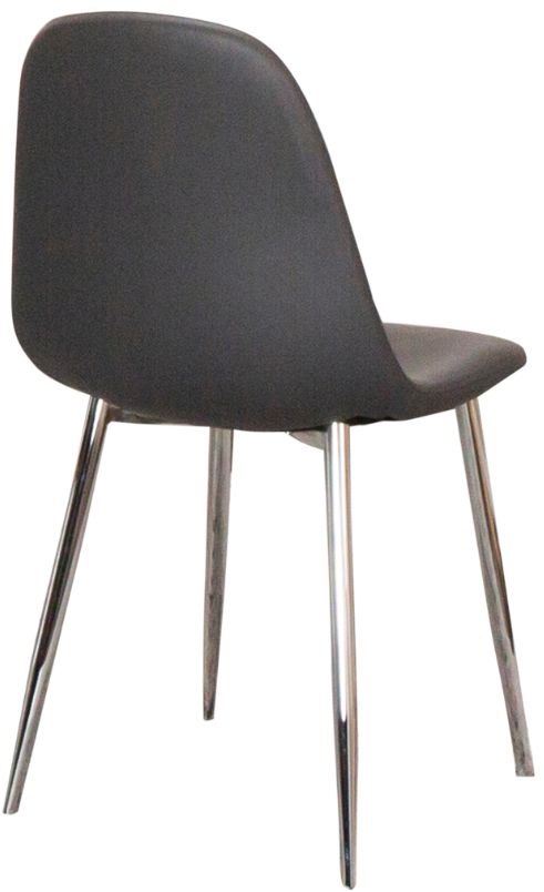 Cramco Vera Charcoal Gray/Chrome Dining Side Chair-3