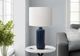 Monarch Specialties Inc. Blue Ceramic Table Lamp with Ivory Shade-2