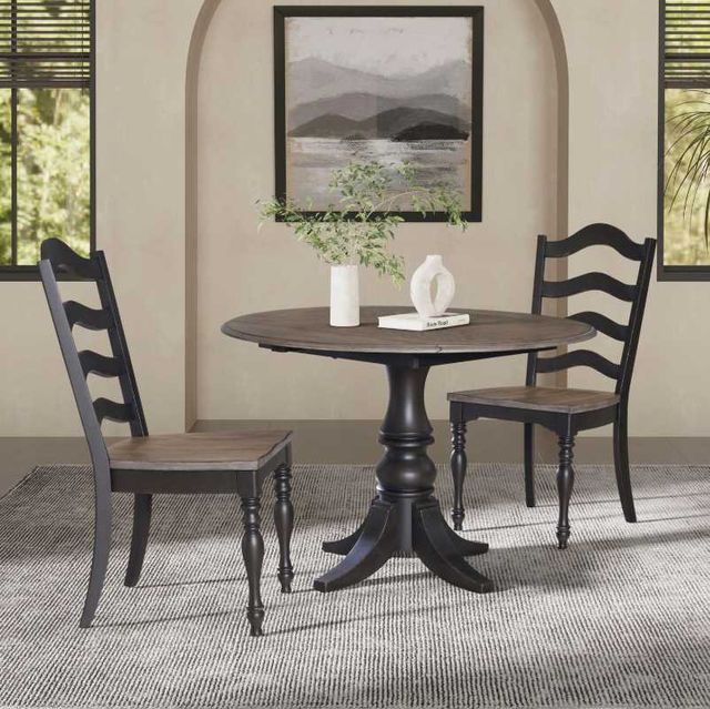Liberty Furniture Magnolia Manor 3-Piece Antique Black/Weathered Bark Dining Drop Leaf Table Set-1