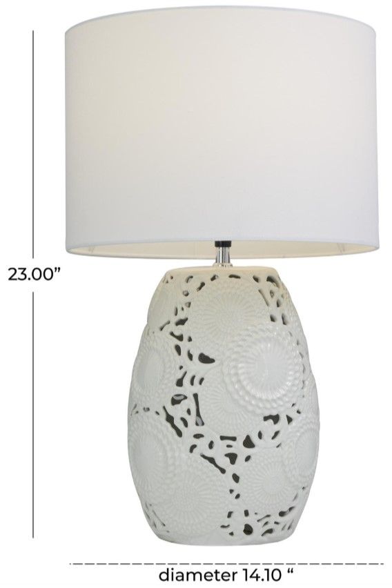 Deco Marche White Ceramic Table Lamp-3