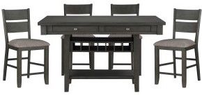 Mazin Furniture Baresford 5 Piece Gray Counter Height Dining Set-0