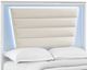 Elements International Denmark White Full Upholstered Panel Bed with LED -1