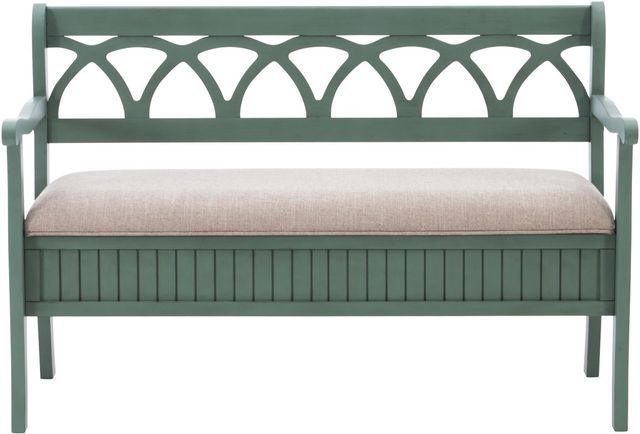Powell® Elliana Teal Storage Bench-1