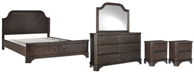 Signature Design by Ashley® Adinton 5-Piece Brown California King Panel Storage Bed Set-0