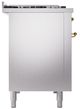 Ilve® Nostalgie II Noblesse 48'' Stainless Steel Pro Style Dual Fuel Range with Brass Trim-2