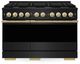 ZLINE Marino 48" Black Stainless Steel Pro Style Dual Fuel Range with Polished Gold Accents-0