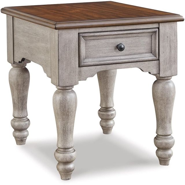 Signature Design by Ashley® Lodenbay Walnut Brown End Table with Antique Gray Turnip Legs-0