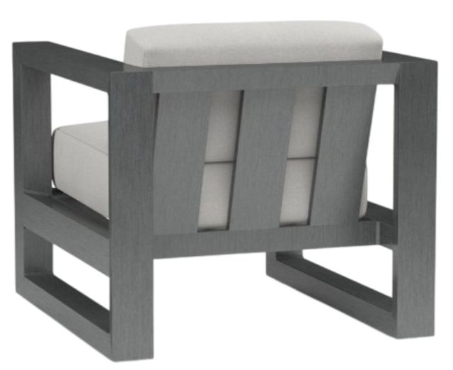 Sunset West Redondo Slate Aluminum Outdoor Club Chair with Cast Silver Cushion-1