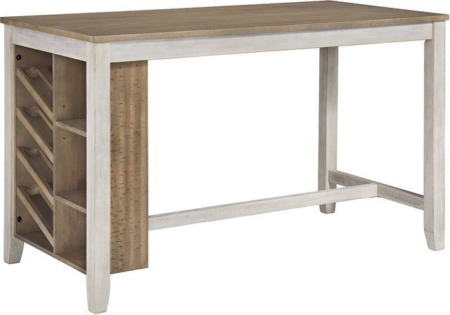 Signature Design by Ashley® Skempton 5-Piece White/Light Brown Counter Height Dining Set-1