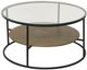 Moe's Home Collection Callie Glass Top Coffee Table with Antique Brass Frame-0