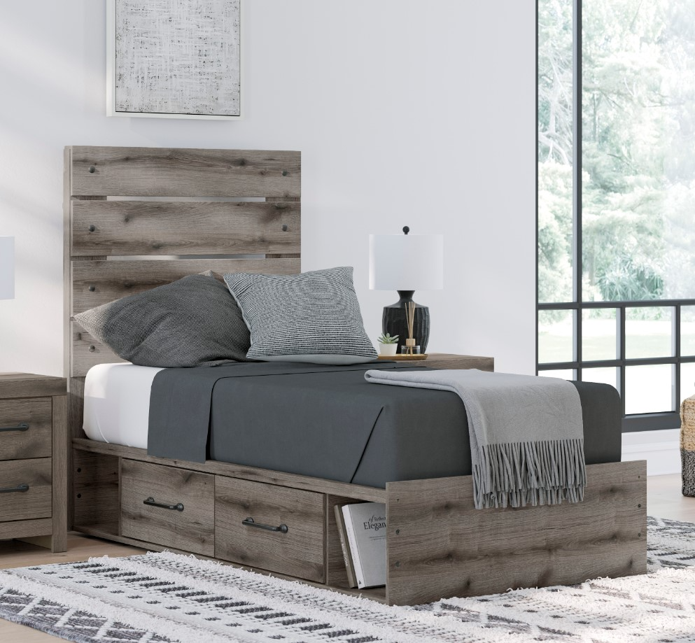 Graystorm Twin Storage Bed - Brown Gray Graystorm Twin Storage Bed - Brown Gray