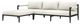 Four Hands Sherwood 2-Piece Aluminum/Fabric Left-Arm Facing Outdoor Chaise Sectional -0