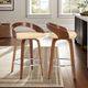 Armen Living Sonia Cream/Walnut Swivel Counter Stool-2