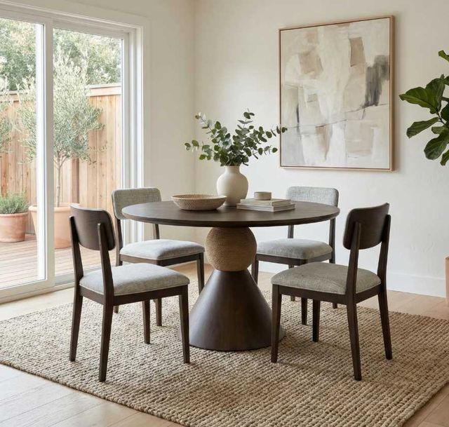 Liberty Furniture Briarcrest 5-Piece Dark Smoke/Taupe Pedestal Dining Table Set-1