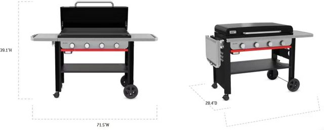 Weber® Slate® 36" 4-Burner Black Rust-Resistant Outdoor Freestanding Liquid Propane Griddle-1