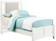 Vaughan-Bassett Bonanza Gray/White Twin Upholstered Panel Bed-0