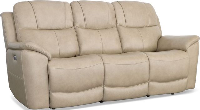 Flexsteel® Crew Pebble Power Reclining Sofa with Power Headrests and Lumbar-0