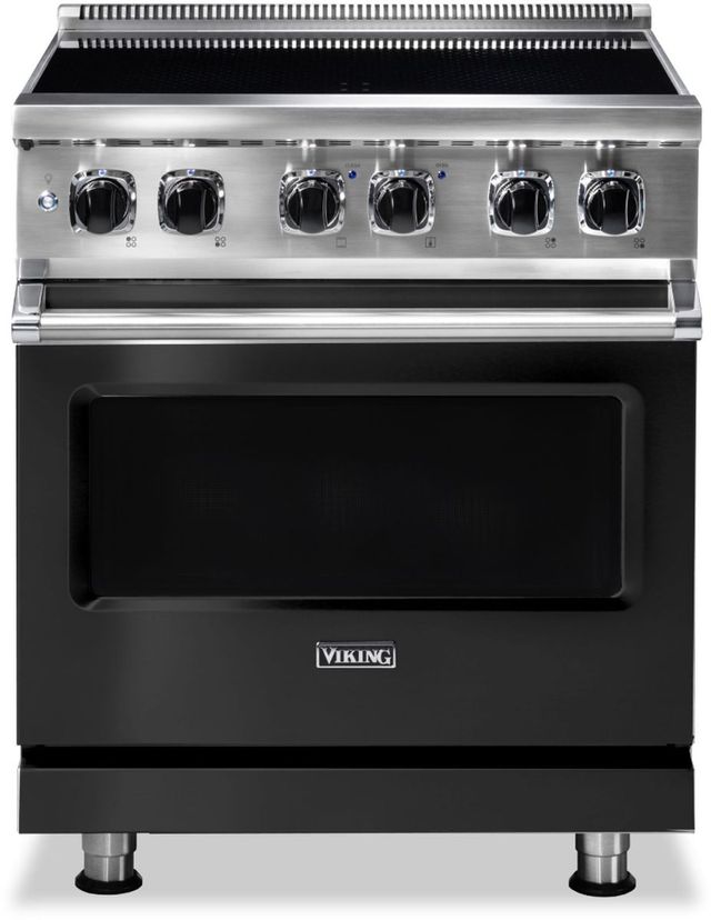 Viking® 5 Series 30" Cast Black Pro Style Induction Range-0