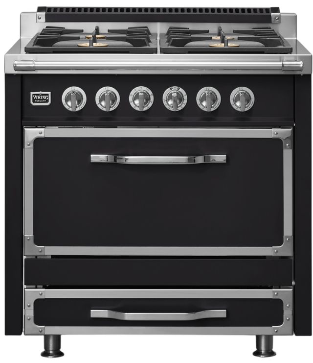 Viking® Tuscany 36" Onyx Pro Style Dual Fuel Range-0
