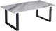 Mazin Furniture Leander White Sintered Stone Top Coffee Table with Black Metal Legs-0