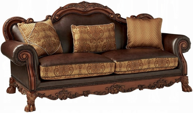ACME Furniture Dresden Brown/Cherry Oak Sofa | LFD Home Furnishing