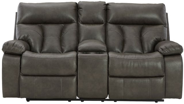 Signature Design by Ashley® Willamen Quarry Reclining Loveseat with Console-1