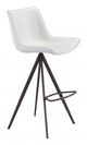 Zuo® Aki White and Walnut Set of 2 Bar Chairs-0