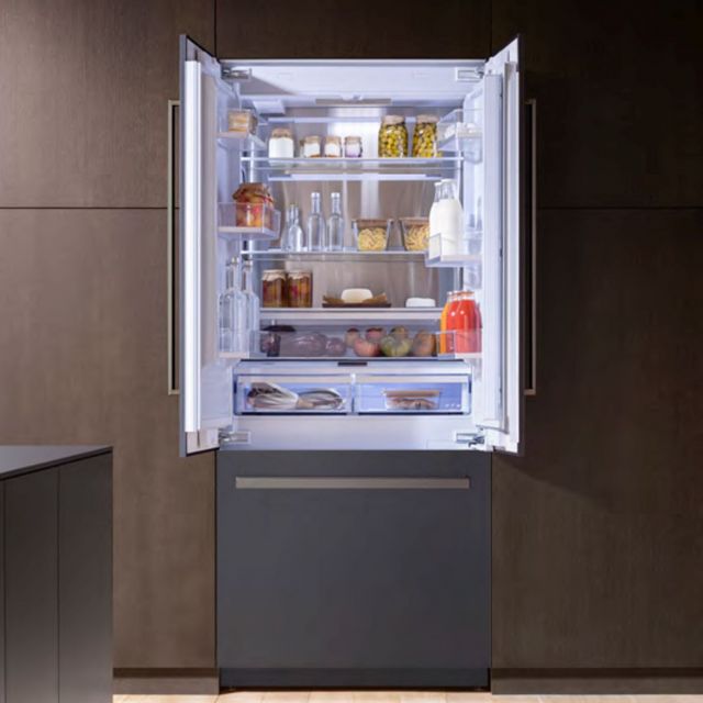 Bertazzoni 36" Carbonio Front Panel for French Door Refrigerator-1