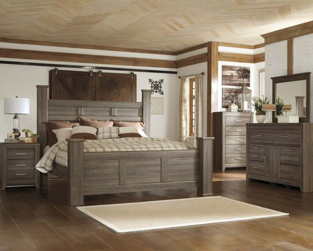 Signature Design by Ashley® Juararo 2-Piece Dark Brown California King Poster Bed Set-4