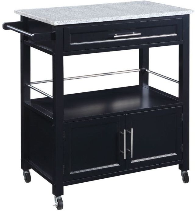Linon Cameron Black Kitchen Cart -3