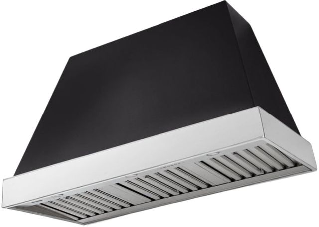 AGA Euclid 48" Matte Black Wall Mounted Range Hood  with Polished Chrome Trim-0