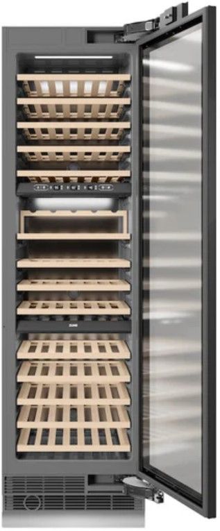 ZLINE Autograph Edition 24" 12.4 Cu. Ft. Panel Ready Column Wine Cooler with Polished Gold Accents-1