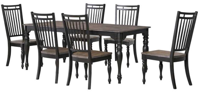 Liberty Furniture Magnolia Manor Opt 7-Piece Antique Black/Weathered Bark Dining Table Set-0