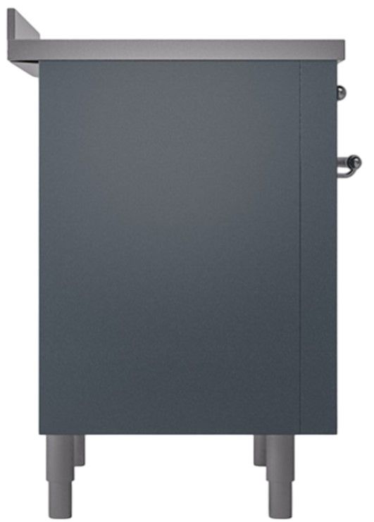 Ilve® Nostalgie II Noblesse 36'' Blue Gray Pro Style Induction Range with Chrome Trim-2