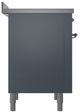 Ilve® Nostalgie II Noblesse 36'' Blue Gray Pro Style Induction Range with Chrome Trim-2