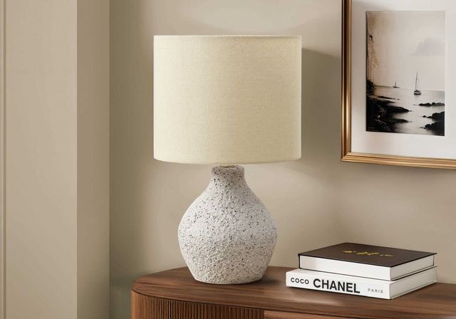 Monarch Specialties Inc. Beige Resin Table Lamp with Beige Shade-2