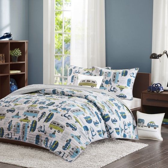 Olliix by INK+IVY Kids Road Trip Multi Full/Queen Coverlet Set-2