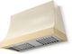 La Cornue Cornufé Marquee 44" Morning Dew Wall Mounted Range Hood with Polished Brass Trim-0