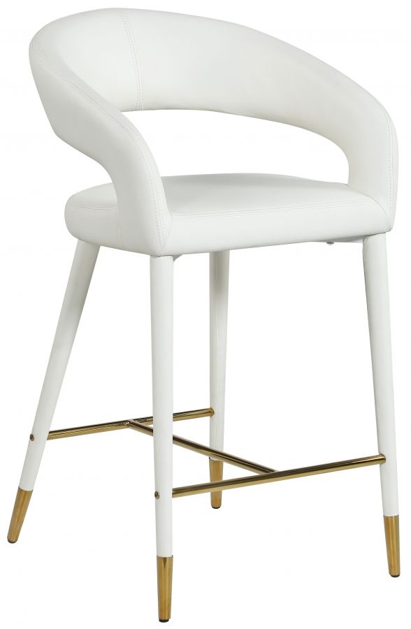 Meridian Furniture Destiny White Faux Leather Stool-0