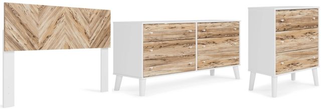 Signature Design by Ashley® Piperton 3-Piece Two-tone Brown/White Full Panel Headboard Set-0
