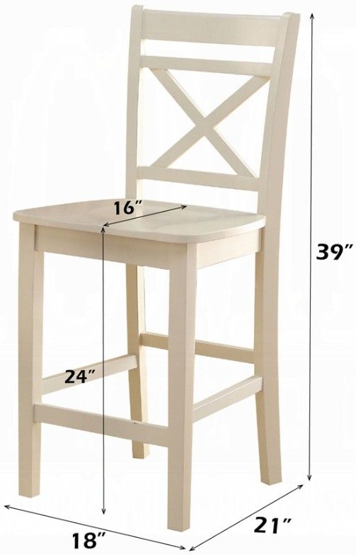 ACME Furniture Tartys 2-Piece Cream Counter Chair Set-2