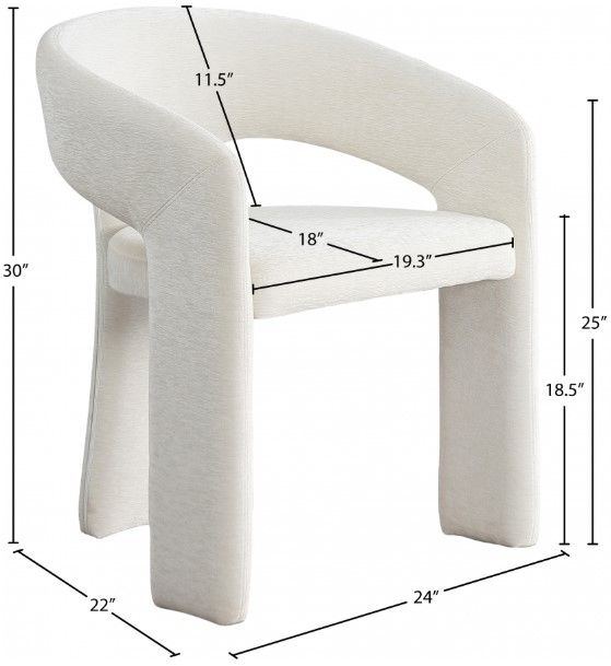 Meridian Furniture Rendition Cream Upholstered Dining Chair-2