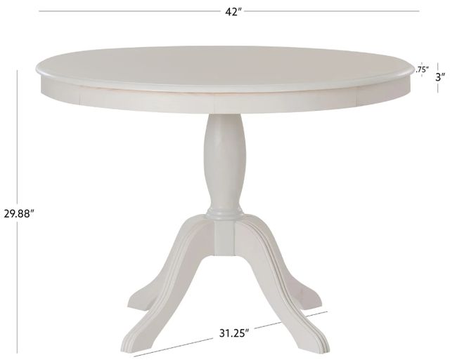 Linon Norah White Pedestal Dining Table-2