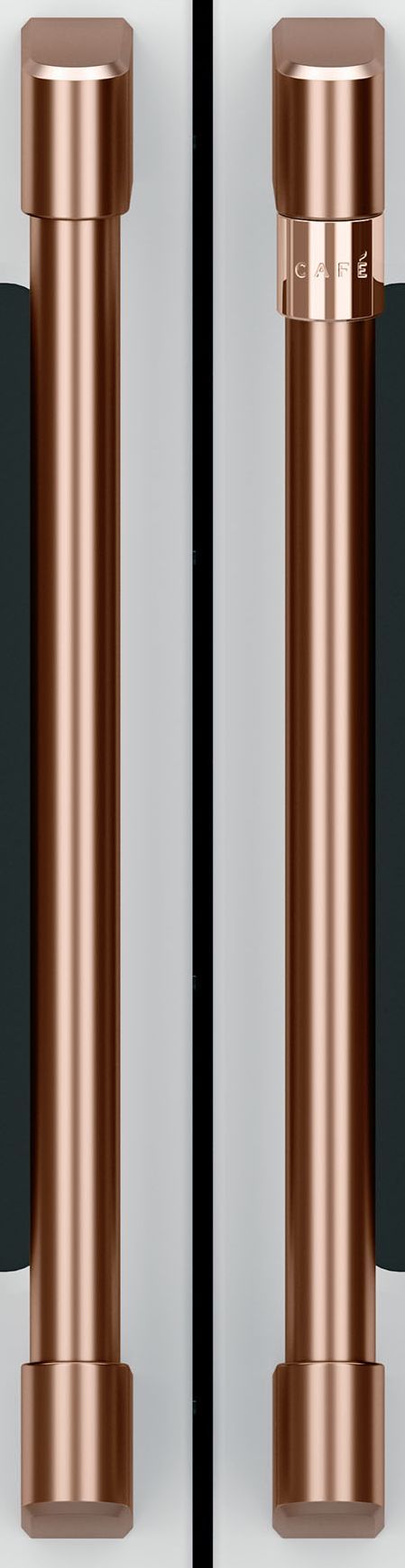 Café™ Brushed Copper French Door Handles and Knob Kit-1