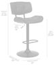 Armen Living Brooklyn Black/Grey Adjustable Swivel Bar Stool-4